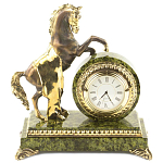 Часы настольные бронзовые с декором в виде коня Horse Stone Clock варинант исполнения - 3 | Loft Concept в Брянске