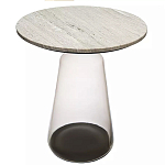 Кофейный столик с прозрачным основанием и столешницей с мраморным узором Transparent Base варинант исполнения - 1 | Loft Concept в Брянске