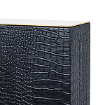 Настольная лампа с черным основанием из текстурированной кожи и белым абажуром Noir Allure  варинант исполнения - 3 | Loft Concept в Брянске