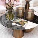 Дизайнерский журнальный стол с круглой столешницей на 3-х геометрических ножках Lehumod варинант исполнения - 2 | Loft Concept в Брянске