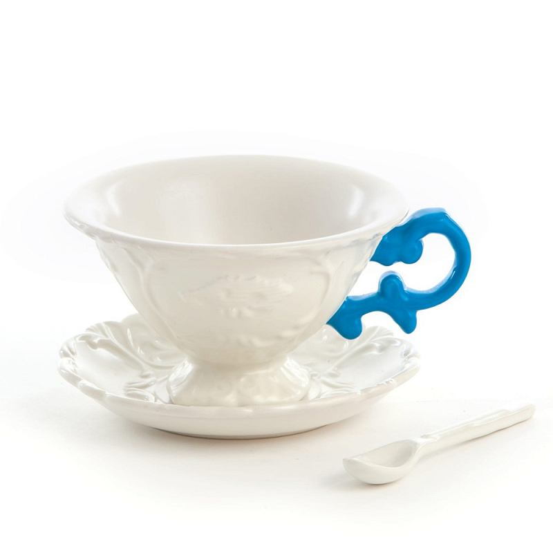 Чайная пара Seletti I-Tea Blue Белый Голубой в Брянске | Loft Concept 