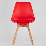 Стул с основой из пластика и мягким сиденьем Arvika Red варинант исполнения - 2 | Loft Concept в Брянске