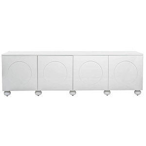 TV-тумба на круглых ножках Arnel white Глянцевая белая