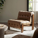 Кресло с деревянным каркасом и обивкой из кожи Medieval Furniture варинант исполнения - 2 | Loft Concept в Брянске