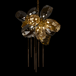 Люстра подвесная со стеклянными плафонами из дымчатого и золотистого с шестью вертикальными подвесками Gilded Mirage  варинант исполнения - 4 | Loft Concept в Брянске