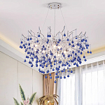 Люстра с синими стеклянными подвесками в форме капель FAIRYTREE Light варинант исполнения - 2 | Loft Concept в Брянске