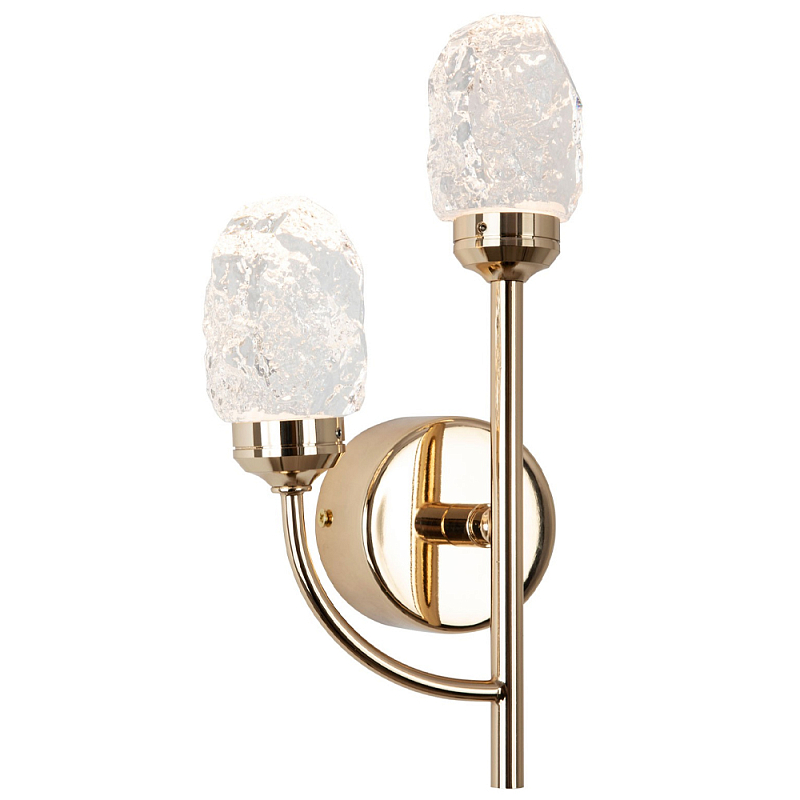 Бра с декором в виде кристаллов из хрусталя Kenneth Crystal Stone Sconce Прозрачный Золотой Шампань Бра с декором в виде кристаллов из хрусталя Kenneth Crystal Stone Sconce Прозрачный Золотой Шампань в Брянске | Loft Concept