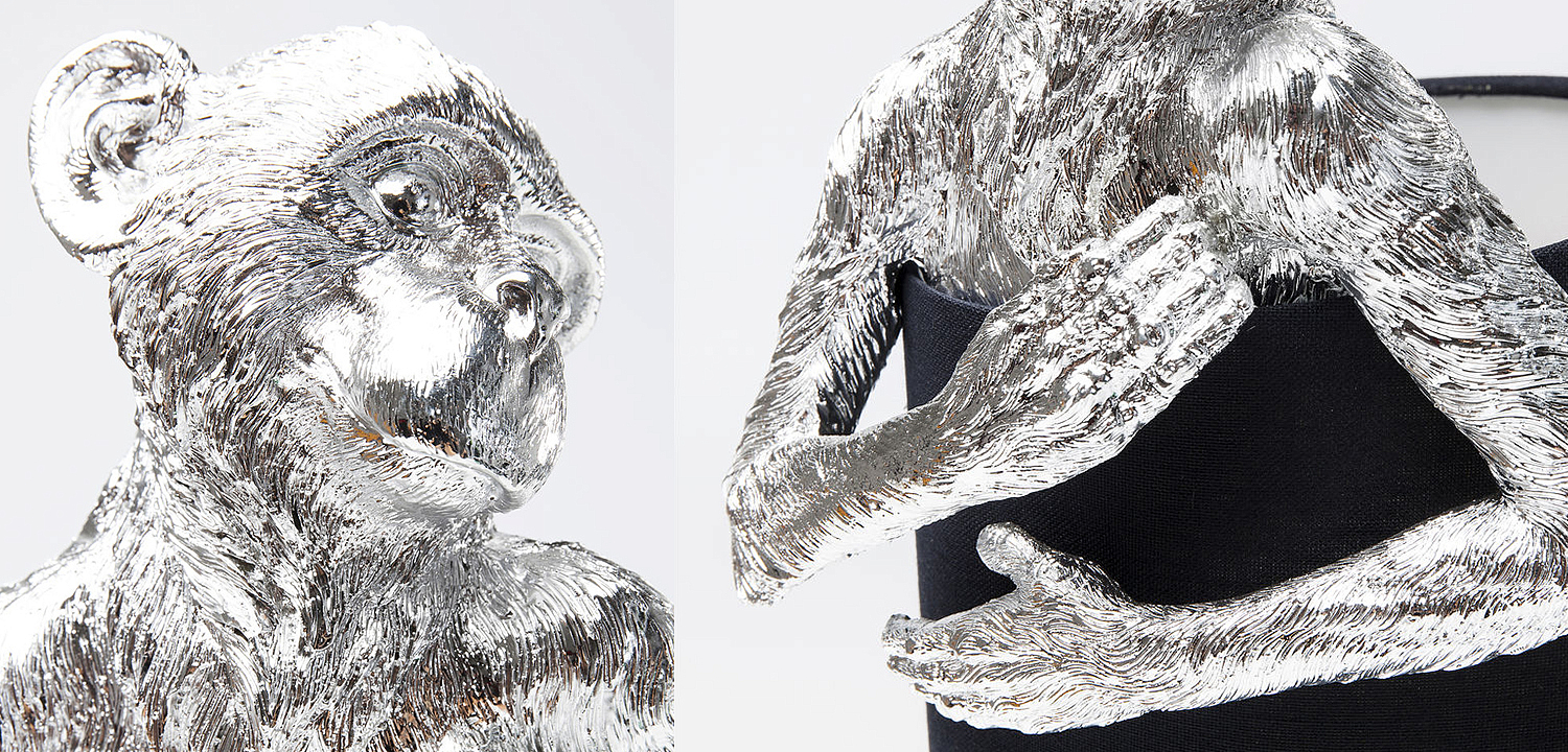 Настольная лампа Silver Monkey Hugging Lampshade Настольная лампа Silver Monkey Hugging Lampshade - Loft-Concept в Брянске