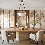 Обои с вышивкой ручной работы Deco Wisteria ﻿Midas colourway on Liso Pearl wool sateen варинант исполнения - 1 | Loft Concept в Брянске