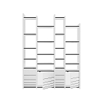 Стеллаж прямой ассиметричный с полками и 4-мя дверцами ARYA BOOKCASE WHITE варинант исполнения - 1 | Loft Concept в Брянске