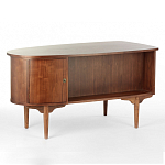 Дизайнерский письменный стол округлой формы с 4-мя ящиками и дверкой с полочками Rili варинант исполнения - 1 | Loft Concept в Брянске