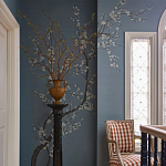 Обои ручная роспись Nara Original colourway on Summer Sky slub silk варинант исполнения - 1 | Loft Concept в Брянске