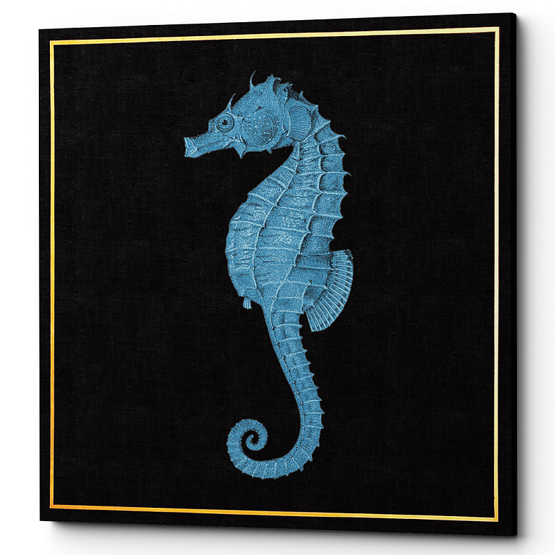 Постер Blue Sea Horse Poster Черный Морская синь Постер Blue Sea Horse Poster Черный Морская синь в Брянске | Loft Concept