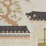 Обои ручная роспись The Art of Learning and Steps for the Flowers by Teo Yang Original colourway on Icefield India tea paper варинант исполнения - 2 | Loft Concept в Брянске