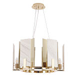 Люстра подвесная круглая с мраморными прямоугольными вставками и золотым основанием Диаметр 55 см Marble square Chandelier варинант исполнения - 2 | Loft Concept в Брянске