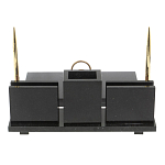 Настольный письменный набор из камня лемезит с гербом России Royal Accessory варинант исполнения - 3 | Loft Concept в Брянске