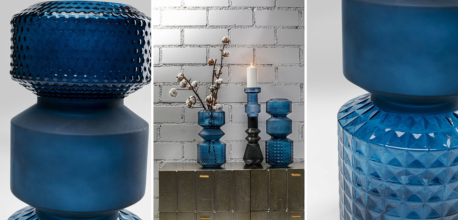 Ваза Geometric Blue Glass Vase 42 Ваза Geometric Blue Glass Vase 42 - Loft-Concept в Брянске