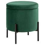 Зеленый пуф на черных ножках SANJAY варинант исполнения - 1 | Loft Concept в Брянске
