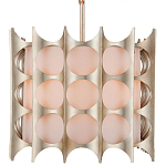 Люстра овальной формы с фактурным серебряным каркасом и тканевым абажуром Silver Honeycomb варинант исполнения - 2 | Loft Concept в Брянске