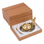 Икорница с декором "Емеля" с гравировкой на подставке из натурального камня Агат Decorative Cavair Dishes варинант исполнения - 4 | Loft Concept в Брянске