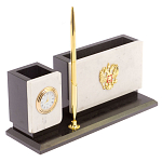 Настольный письменный набор из мрамора с часами и ручкой Marble Accessory варинант исполнения - 2 | Loft Concept в Брянске