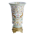 Ваза из фарфора на бронзовом основании Turquoise Blooming Garden варинант исполнения - 2 | Loft Concept в Брянске