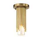 Потолочный светильник латунного цвета с цилиндрическим белым матовым плафоном Elstead Lighting варинант исполнения - 1 | Loft Concept в Брянске