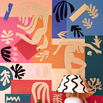 Обои ручная роспись в стиле Арт-деко Jazz Original colourway on painted silk with embroidery варинант исполнения - 2 | Loft Concept в Брянске