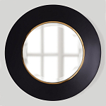 Чёрное настенное зеркало с золотым кантом Porunalia варинант исполнения - 2 | Loft Concept в Брянске