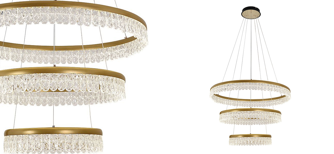 Светодиодная люстра из 3-х колец Pettico Gold Светодиодная люстра из 3-х колец Pettico Gold - Loft-Concept в Брянске