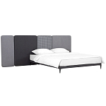 Кровать с большим мягким изголовьем Unity Dark Grey Bed варинант исполнения - 8 | Loft Concept в Брянске