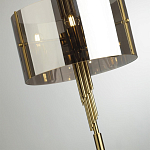 Торшер с круглым плафоном на высокой бронзовой ножке с вертикальным декором из металлических трубок Sohne варинант исполнения - 4 | Loft Concept в Брянске