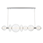 Подвесной светильник линейный с прозрачными стеклянными шарами разного диаметра Eurofase варинант исполнения - 3 | Loft Concept в Брянске