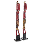 Комплект из 2-х деревянных статуэток Asmat Tall Red Statuettes варинант исполнения - 2 | Loft Concept в Брянске