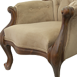 Кресло с мягкой обивкой из светло-коричневого велюра на 4-х деревянных ножках Evelyn Classical Armchair варинант исполнения - 4 | Loft Concept в Брянске