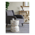 Приставной столик с мозаичным рисунком из раковин устриц Bone Inlay варинант исполнения - 8 | Loft Concept в Брянске