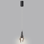 Подвесной светильник с черной металлической основой и рельефным плафоном Glass Pod варинант исполнения - 5 | Loft Concept в Брянске