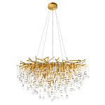 Люстра подвесная с прозрачными стеклянными подвесками в форме капель Диаметр 80 см Droplet Chandelier варинант исполнения - 12 | Loft Concept в Брянске