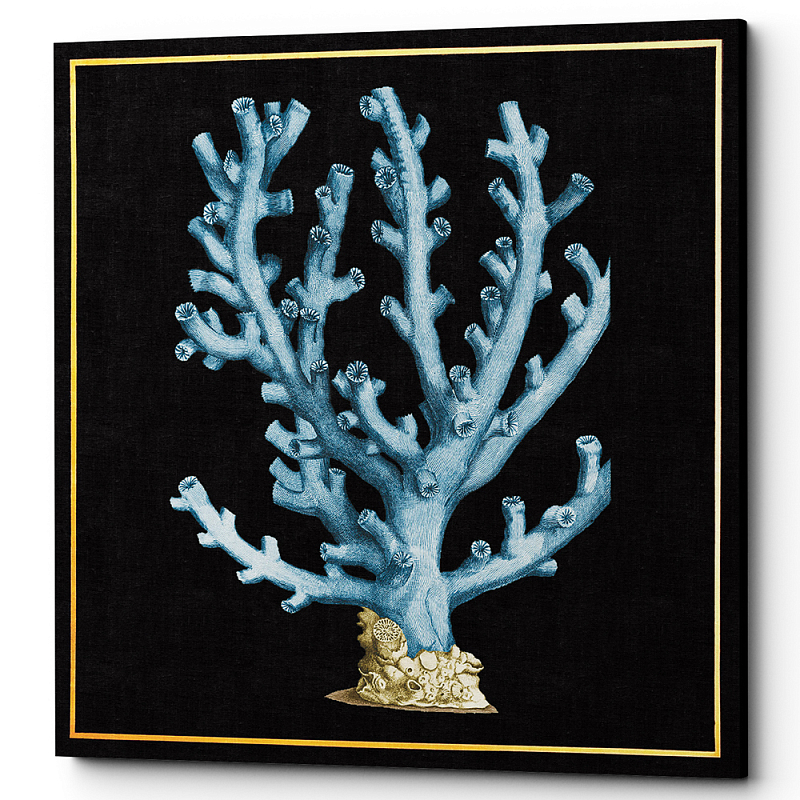 Постер Coral Poster Черный Морская синь Постер Coral Poster Черный Морская синь в Брянске | Loft Concept