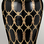 Настольная лампа с керамическим основанием с золотистым решетчатым узором и белым плиссированным абажуром Elstead Lighting варинант исполнения - 10 | Loft Concept в Брянске