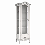 Витрина белая однодверная из массива бука с 4-мя полками и ящиком White Provence варинант исполнения - 2 | Loft Concept в Брянске