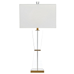 Настольная лампа с прозрачным корпусом и прямоугольным тканевым абажуром Charm and Luxury варинант исполнения - 4 | Loft Concept в Брянске