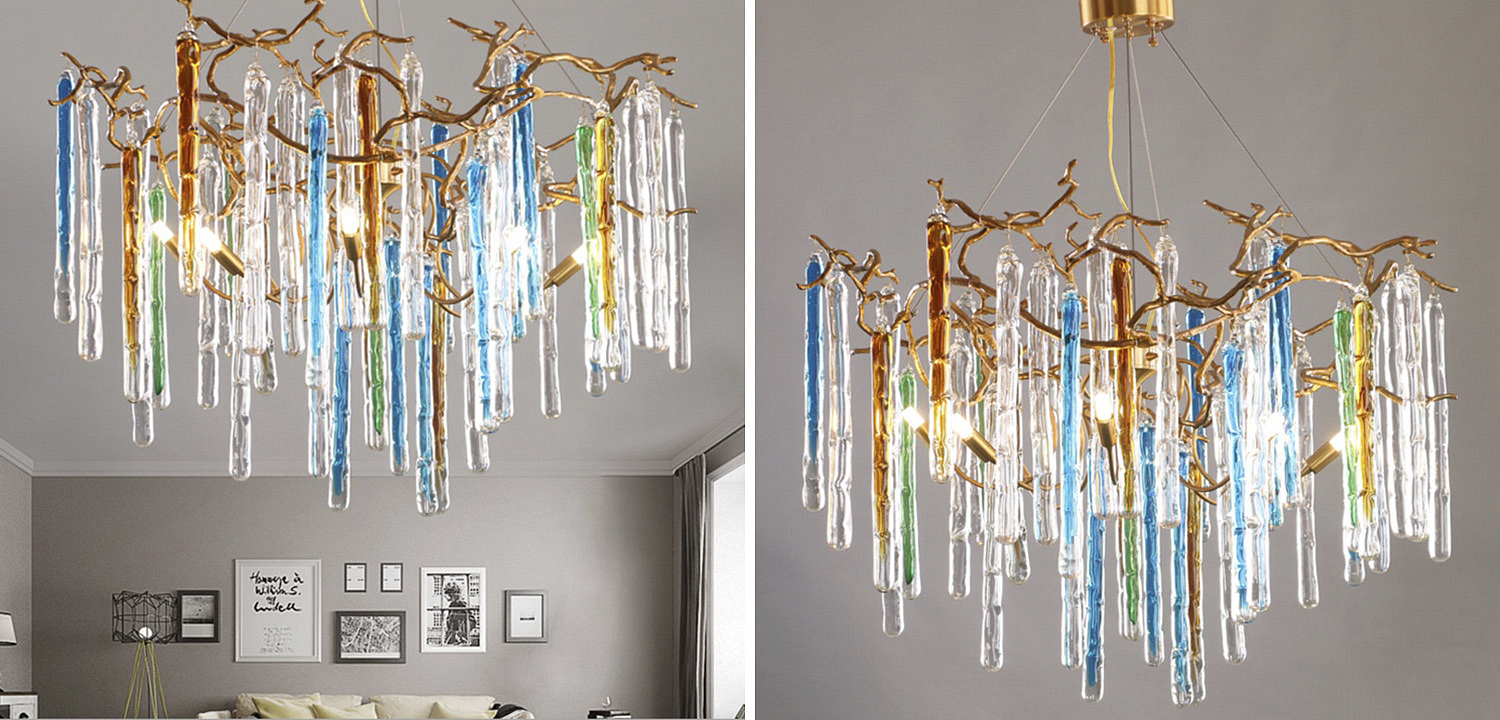 Люстра Waterfall Chandelier Blue Люстра Waterfall Chandelier Blue - Loft-Concept в Брянске