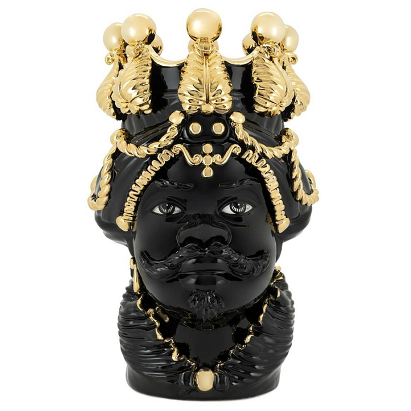 Ваза Vase Moro Man Ltd Black Gold Черный Золотой Ваза Vase Moro Man Ltd Black Gold Черный Золотой в Брянске | Loft Concept