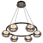 Люстра с круглыми плафонами из дымчато-серого стекла  IONA Grey Glass Chandelier 6 варинант исполнения - 2 | Loft Concept в Брянске