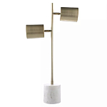 Настольная лампа золотистая на белом мраморном основании Streams of Light варинант исполнения - 2 | Loft Concept в Брянске