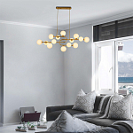 Люстра подвесная с белыми лампами в форме шара Flute варинант исполнения - 1 | Loft Concept в Брянске