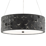 Люстра в форме цилиндра с чёрным фактурным абажуром Round Necklines варинант исполнения - 2 | Loft Concept в Брянске