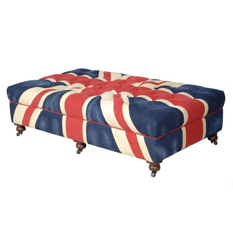 Пуф Poof Union Jack velvet Красный Белый Синий Пуф Poof Union Jack velvet Красный Белый Синий в Брянске | Loft Concept