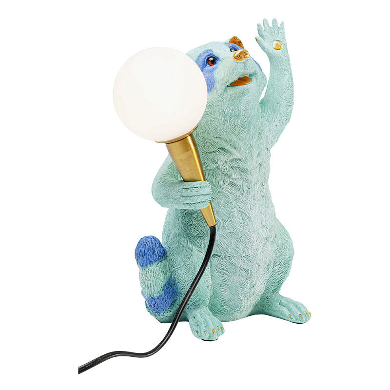 Настольная лампа для детской Голубой Енот  Золотой Бирюзовый Синий в Брянске | Loft Concept 